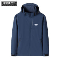 JEEP SPIRIT 1941 ESTD Hooded Jacket สำหรับผู้ชาย2022เสื้อแจ็คเก็ตผู้ชาย Windbreakers ซิปเสื้อฤดูใบไม้ผลิฤดูใบไม้ร่วง Casual Cargo Jacket ผู้ชายแฟชั่น Outerwear