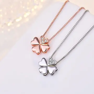 Fashion Four Leaf Clover Butterfly Titanium Steel Inlay Shell