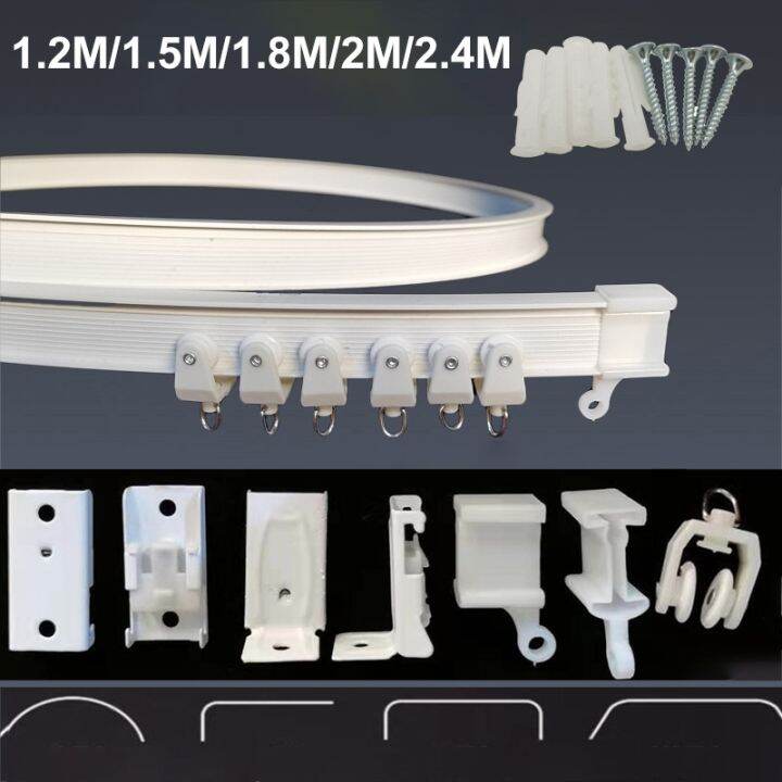 Flexible PVC Curtain Track Rail Straight Ceiling top side wall Mounted