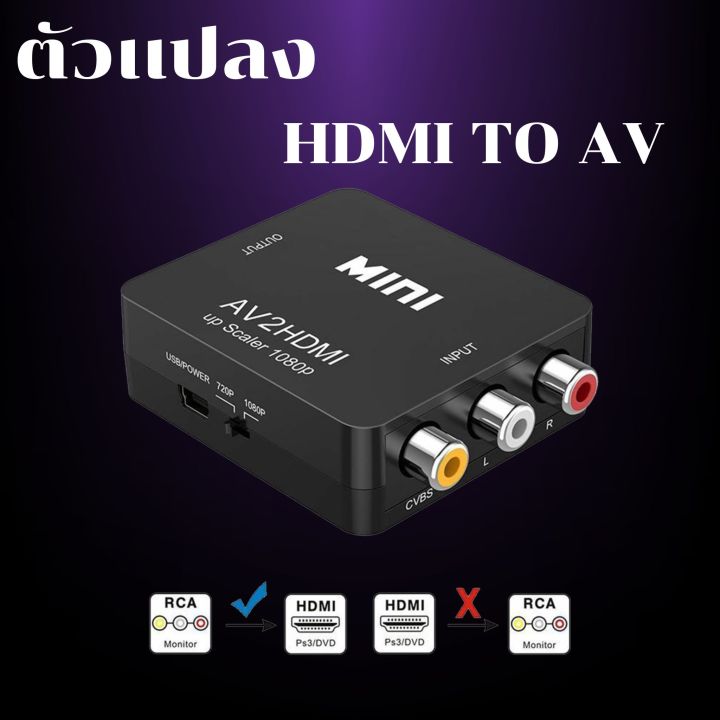 ตัวแปลง-hdmi-to-av-แปลงสัญญาณภาพและเสียงจาก-hdmi-เป็น-av-1080p