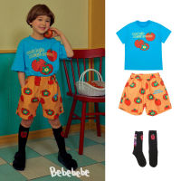 「สินค้าลิขสิทธิ์แท้」Iris kids 23 SS IKS047-IKP046 Tomato blue T-shirt - Pant -Sock เสื้อผ้าเกาหลี เสื้อ กางเกง ถุงเท้า