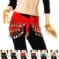 Belly Dance Skirt Wrap Lady Women Belt Accessories Gold Coin Hip Scarves