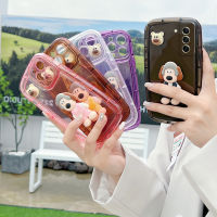 Phone Case เคส Samsung Galaxy S23 Ultra S22 S21 Ultra S23 + Plus 5G เคสตุ๊กตาสามมิติการ์ตูนรูปสุนัขน่ารักรวมทุกอย่างกันกระแทกสีน้ำมันใสกรอบซิลิโคนนิ่มสไตล์ล่า2023