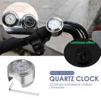 Motorcycle Quartz Clock 7/8" Waterproof Chrome Bike Handlebar Mount Watch Aluminum Luminous Clock Universal Moto Accessori BlaAdhesives Tape