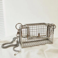 INS Hollow Out Clutch Bag Bird Cage Women Handbag Tote Metal Cage Girls Top-Handle Bags Purse Fashion Party Pouch Evening Bag