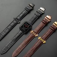 สำหรับ IWatch Series 9 8 7 6 5 4สำหรับ IWatch Ultra 2 49มม. สายสายหนังผีเสื้อ38มม. 40มม. 41มม. 42มม. 44มม. 45มม.