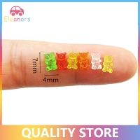 [Eleanor] 20pcs MINI Resin เครื่องประดับหมีที่มีสีสัน DIY งานฝีมือตุ๊กตาตกแต่งลูกกวาด