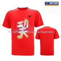 ❂○ Victor 2023 New Badminton Jersey Mens and Womens Short Sleeve Breathable Quick Drying T-shirt Competition Jersey Student Training Jersey Team Jersey Tournament T-shirt