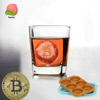 Terylin Creative 6ช่อง Bitcoin แม่พิมพ์ซิลิโคน Ice Chocolate Cake Baking Mould Tool