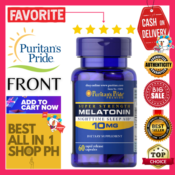 Puritans Pride Melatonin 10 Mg 60 Capsules Supports Healthy Sleep