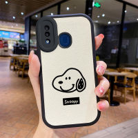 เคส Samsung A20 Case Snoopy leather ซิลิโคนนุ่มกล้องหน้าเต็มหน้า ป้องกันกล้อง กันกระแทก ฝาหลัง