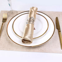 12PCS Imitation silk Table Decoupage Cloth napkins for plates 48x48cm Satin (not including Napkin button)