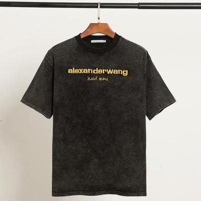 เสื้อยืดแขนสั้นปักลายตัวอักษร Alexanderwang