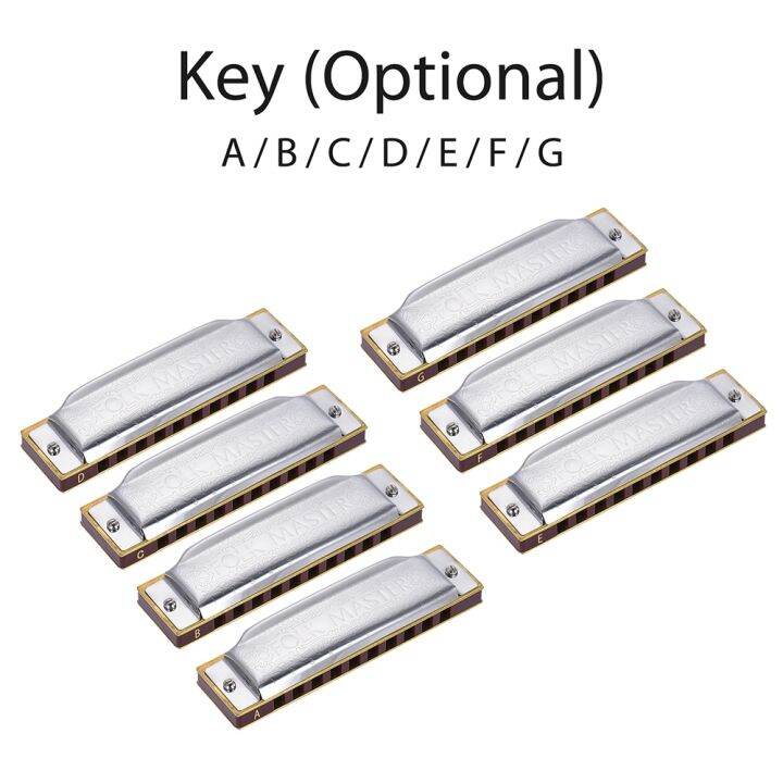 7 Keys Folkmaster Standard 10Hole Diatonic Harmonica Beginner Blues