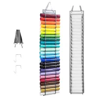 24 Roll Compartments Vinyl Storage Organizer,Vinyl Roll Holder with Door Hooks and Strap Craft Room Organizer