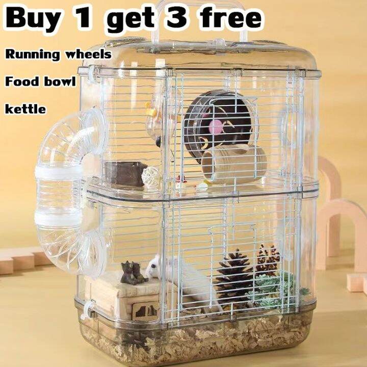Buy1get free3Hamster Cage with Running Wheel .BIN CAGE FOR HAMSTER