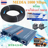 Media Converter 10/100/1000Mbps พร้อมสาย 500 เมตร