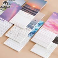 Mr.paper 6 Styles 30pcs/book Aesthetic Landscape Memo Pad Literary Simple Hand Account Message Memo Note Paper Notebooks