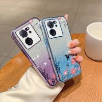 เคสโทรศัพท์ดอกไม้แวววาวสวนลับสำหรับ Xiaomi 13T Pro 13TPro 13T เคส Mi13TPro Xiaomi13T ไล่ระดับสีเคสมันเงาเคสโทรศัพท์แวววาวน่ารักเคสโทรศัพท์เคสแบบแฟชั่นเคส