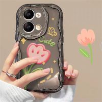 OPPO Reno เคส8 5G OPPO Reno 8T 5G เคส OPPO Reno 8 Pro/8Z/7 Pro/7Z/6/5/5 Pro เลนส์กล้องถ่ายรูปเคสป้องกันทุกส่วนของเครื่องเคสแฟชั่นพิมพ์ลายดอกทิวลิปแบบเรียบง่ายกันกระแทกใหม่กรอบเนื้อครีม TPU นิ่มเคสโทรศัพท์