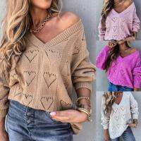 Women Autumn Winter Love Heart Hollow Crochet Sweater Loose Knitwear Womens Clothing кофта женская jersey mujer 2020