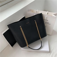 Black Pu Leather Shoulder Bags for Women Handbag Chain Design Large Capacity Tote Bag Luxury Shopper Hand Bag Female Totes New