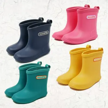 Flats Non-Slip Rain Boots Men Women Warm Long-Tube Round Toe Snow