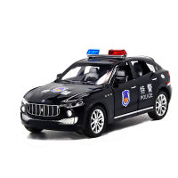 1:32 Maserati SUV รถตำรวจเด็ก SUV รุ่นของเล่นโลหะผสมแสงเพลงจริงใจกลับหกประตูรถของเล่นรุ่นของขวัญวันเกิด