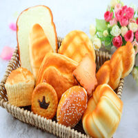 (buy 2 get 1 free) squishy simulation bread decoration soft kneading music decompression slow rebound baking process props