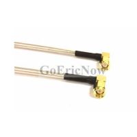 5 pcs RF Coaxial 12 30cm SMA Male 90 Degree Right Angle to SMA Male RF Coax RG402 Cable Connector Adapter