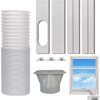 ‘；【。 Portable Air Conditioner Window Vent  With Exhaust Hose Coupler Upgraded Seamless Window Vent  Adjustable