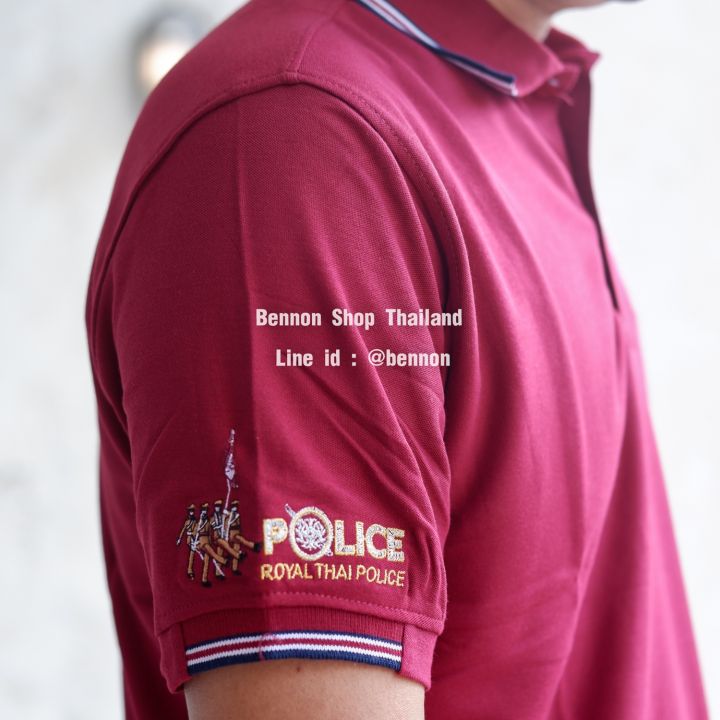 เสื้อโปโลตำรวจ-เสื้อตำรวจ-โลโก้ปักดิ้น-เสื้อเนื้อผ้าดี-งานเนียบมาก-ใส่ได้หลายโอกาส-ทั้งทางการและใส่ประชุม-police-polo-shirt