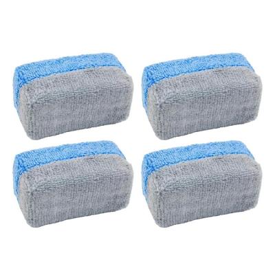 Car Wash Sponge Microfiber Sponge Detailing Auto Pad 4Pcs Auto Polishing Supplies Application Of Waxes Coatings Glazes And Conditioners amicable