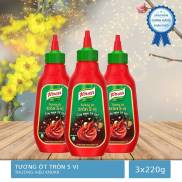 Combo 3 Chai Tương ỚT Knorr Tròn 5 Vị 220g