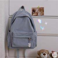 CC Japanese-style solid color school bag Korean female college student backpack high school large-capacity backpack日式纯色书包韩国女大学生背包高中大容量背包