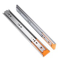 7 Stainless Steel Drawer Slides Soft Close Track Cushioned Silent Closing Three Section Sliding Rails Furniture Hardware