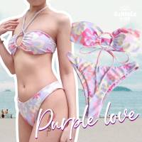 My Sunnies store - Purple Love บิกินี่ลายดอกไม้สีม่วงพาสเทล