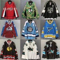 เสื้อยืดแขนยาว ปักลาย Nhl Hockey Jersey Hockey สไตล์ฮิปฮอป แฟชั่นเรโทร และยุโรป และอเมริกา สําหรับผู้หญิง