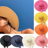 Topi Bucket หมวกแก็ปสำหรับผู้หญิง,หมวกแก็ปใหม่หมวกไวเซอร์ฤดูร้อนหมวกกันแดดพับได้ปีกกว้างใหญ่หมวกชายหาดฟางหมวกป้องกัน UV หมวกสำหรับเดินทางผู้หญิงหมวกแก็ปผู้หญิง