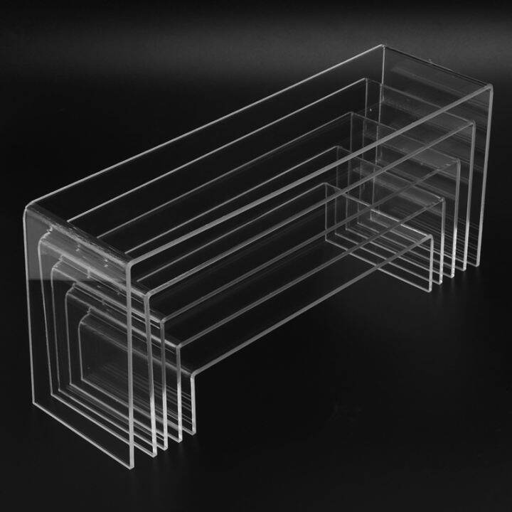 5-pack-clear-acrylic-display-risers-5-sizes-acrylic-jewelry-display-riser-shelf-showcase-fixtures-for-cake-display