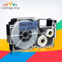 Cassette Label Tape Replace for Casio XR-12BU Black on Blue 12mm*8m for Casio KL-60 KL-120 KL-HD1 KL-P350W KL-7000 Label Maker