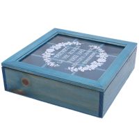 9 Section Wooden Chic Tea Box Compartments Container Bag Chest Storage Spice New Store Boxes Cosmetics Jewelly 24 X 24 X 7Cm