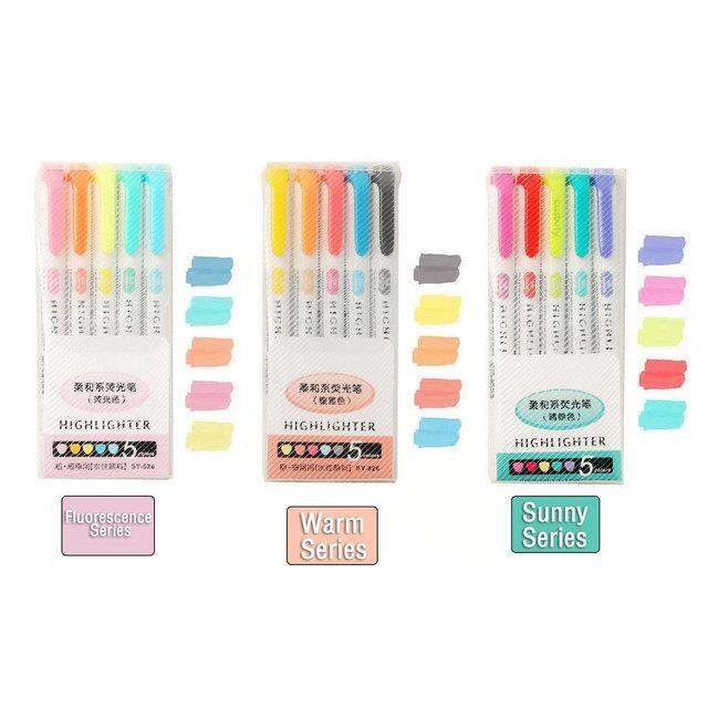 15-25-colors-cute-double-head-highlighter-pen-art-marker-japanese-sofe-color-fluorescent-pen-school-office-stationery