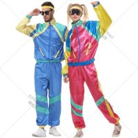 Couples Hippie Costumes Male Women Carnival Halloween Vintage Party 70S 80S Rock Disco Clothing Suit Cosplay Outfits