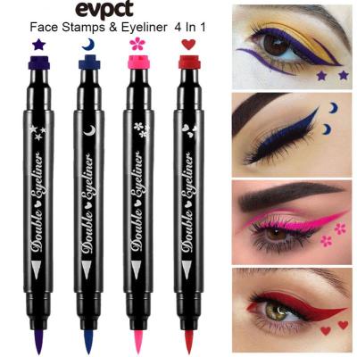 4PCS Eyeliner Stamp Seal Eyeliner Set Liquid Eyeliner Pencil Stamp Seal Eye Liner Waterproof Quick Dry Cosmetics