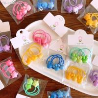 ♗ 3Pcs/Lot Girls candy color Hair Band Hair Ties Bows Elastic Rubber Band Flower mini Scrunchies Baby Kids Hair Accessories