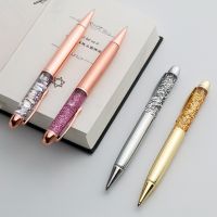 luxury crystal pen with rose gold diamond ballpoint metal Brass pens stationery writing for school office gift