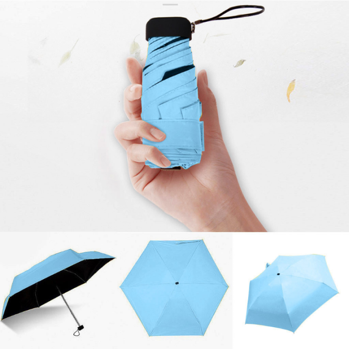 ร่มแบบพกพา-travel-women-parasol-rain-pocket-ร่ม-mini-sunshade-ร่มสำหรับผู้ชายน้ำหนักเบา-sun-6-folding-anti