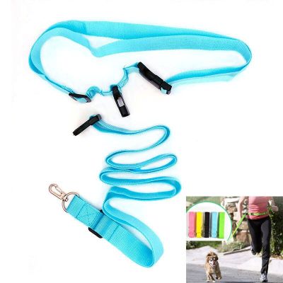 Long Adjustable Waist Pet Dogs Leash Running Hands Freely Pet Products Dogs Harness Collar Jogging Lead Waist Rope Leashes