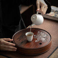 Large Capacity Water Storage Bamboo Tea Tray Round Tea Board Chinese Kung-Fu Tea Set Traditional vintage Bamboo Tea Tools